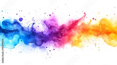 Abstract, colorful watercolor splash background vector illustration on a white background.