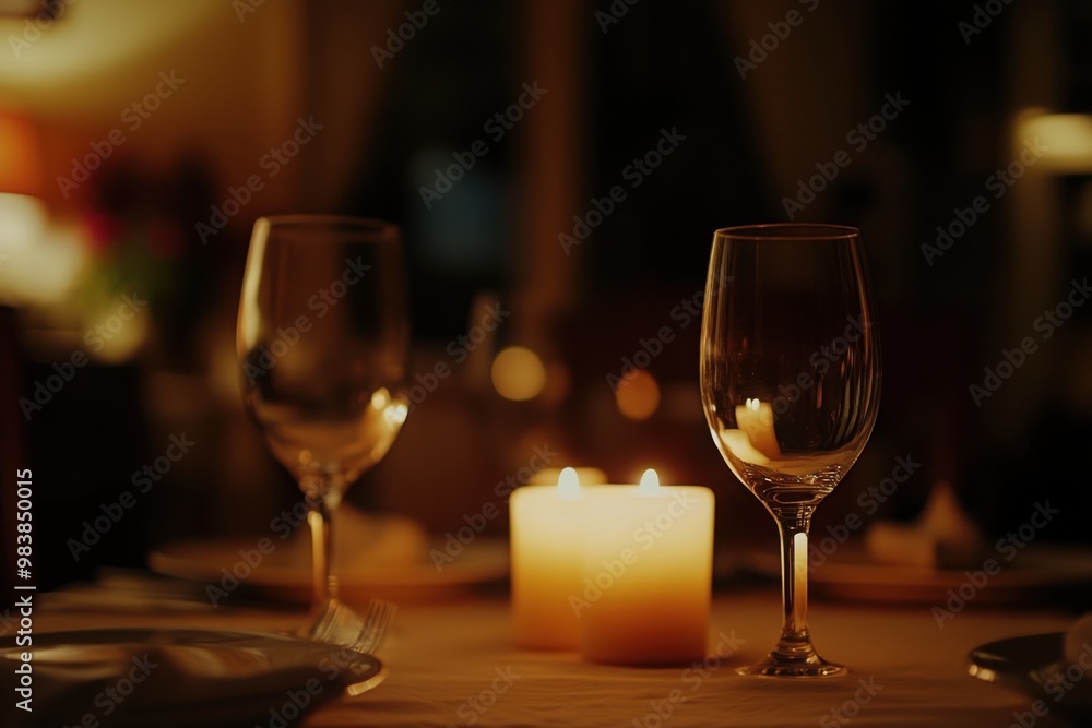 Romantic candlelit dinner table Romantic candlelit dinner table