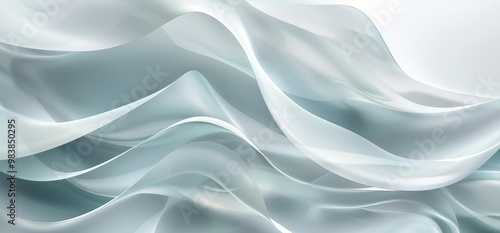 Abstract Blue and White Fabric Waves