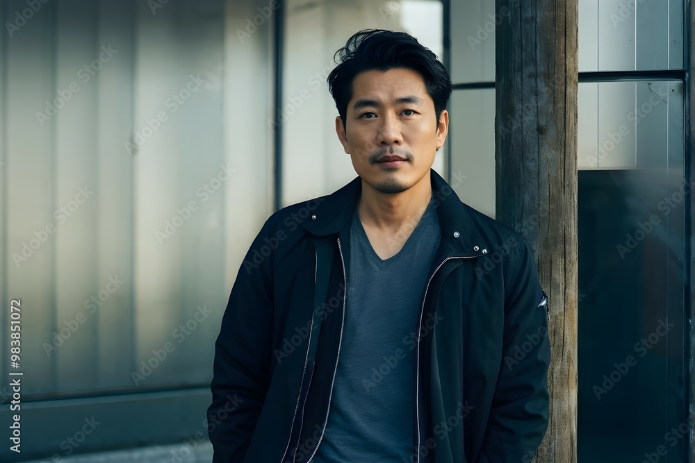 asian man in shirt and jacket outdoors asian man in shirt and jacket outdoors
