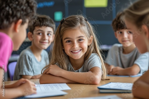 A classroom setting where students are learning conflict resolution skills through role-playing, emphasizing educational approaches