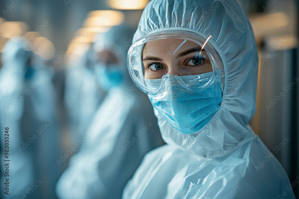 Close-up Portrait of a Woman Wearing Protective Gear Close-up Portrait of a Woman Wearing Protective Gear