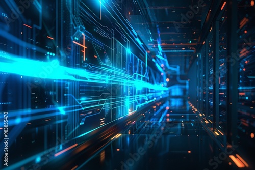 Wallpaper Mural Futuristic Digital Tunnel Torontodigital.ca