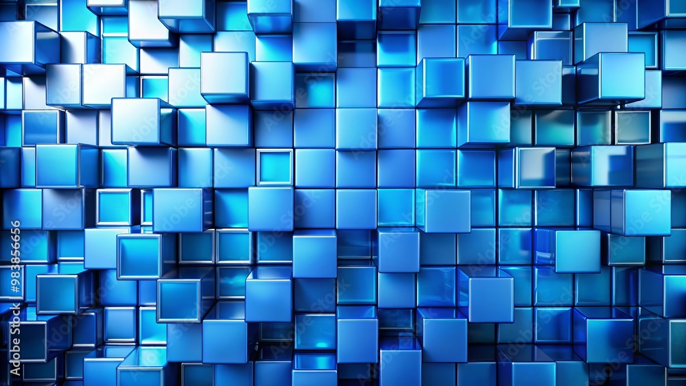 Featuring a contemporary design of blue squares, this abstract pattern is ideal for backgrounds, wallpapers, and