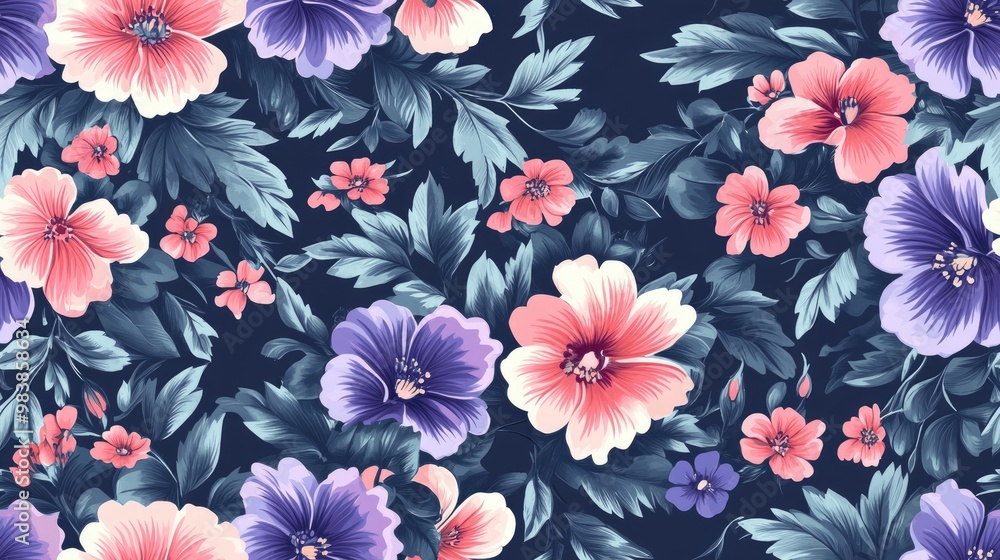 Seamless floral pattern flower design Seamless floral pattern flower design