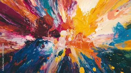 Abstract Colorful Explosion of Paint