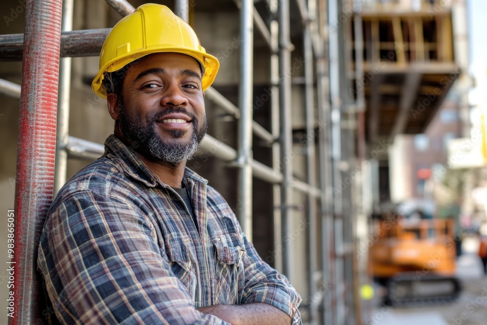 A construction worker, wearing a white hard hat and orange gloves A construction worker, wearing a white hard hat and orange gloves