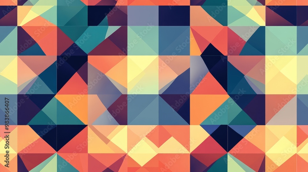 Abstract seamless multicolored geometric pattern with repeating shapes Abstract seamless multicolored geometric pattern with repeating shapes