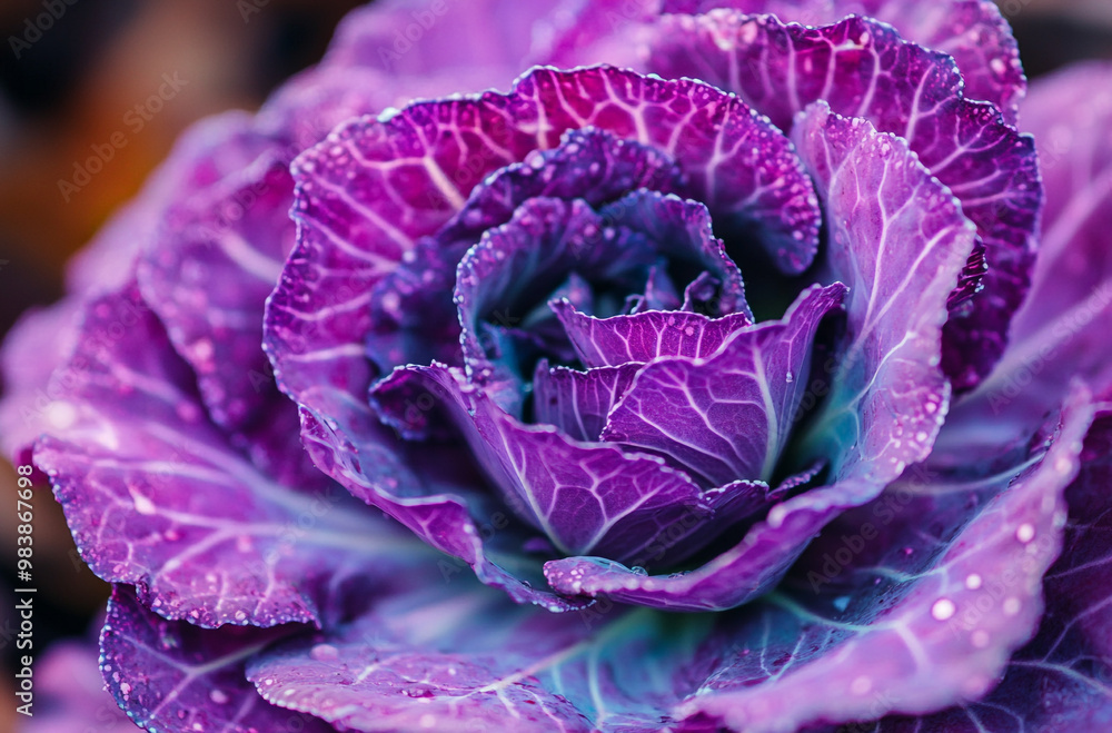 Obraz premium A purple cabbage with rich colors and detailed textures