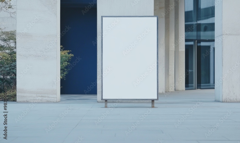 Blank Urban Billboard in Empty Street Mockup for Advertisement in Modern City Blank Urban Billboard in Empty Street Mockup for Advertisement in Modern City