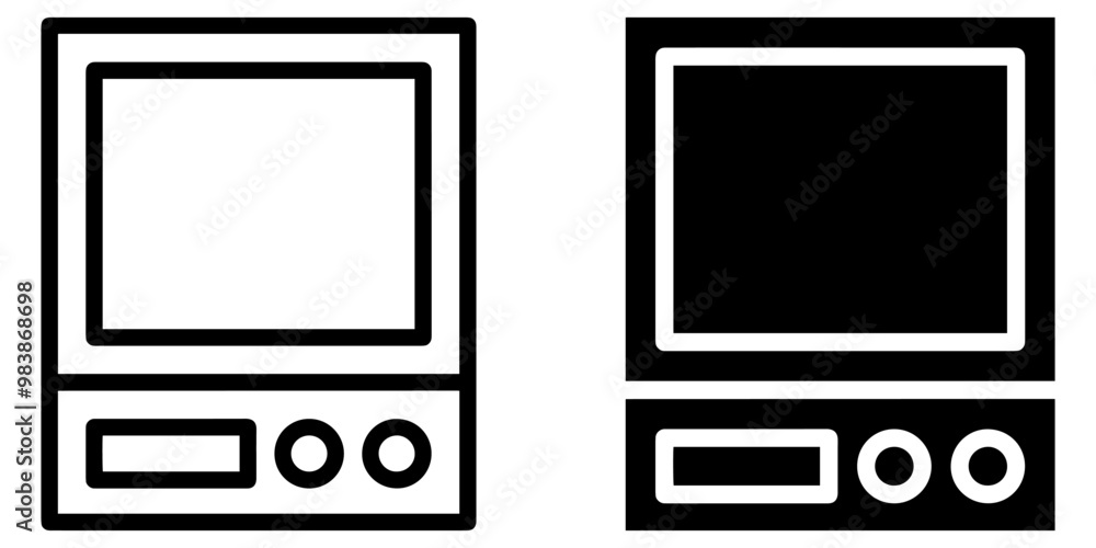 Old Computer Monitor Icon Vector set. EPS 10 Old Computer Monitor Icon Vector set. EPS 10
