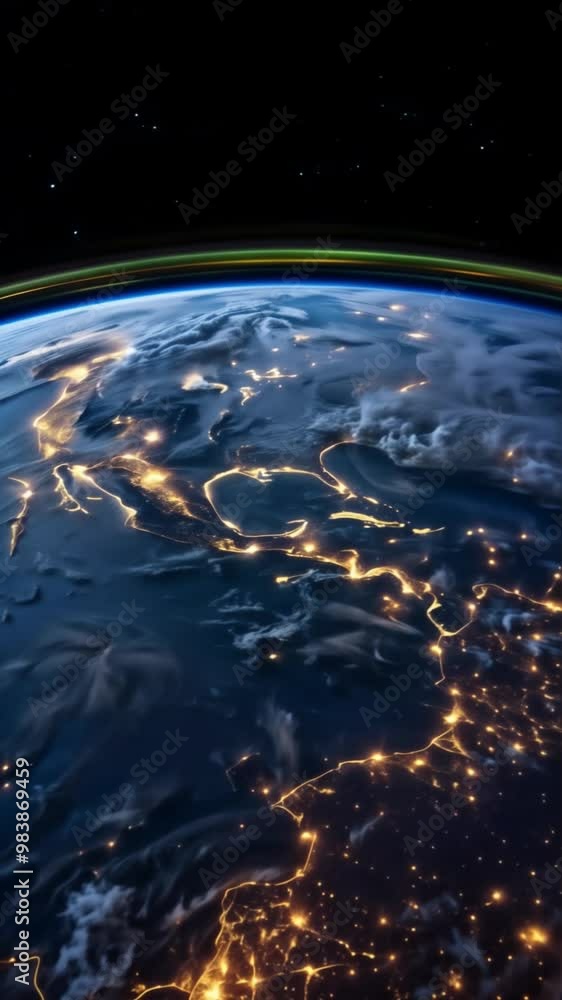 Earth with City Lights at Night from Space Earth with City Lights at Night from Space