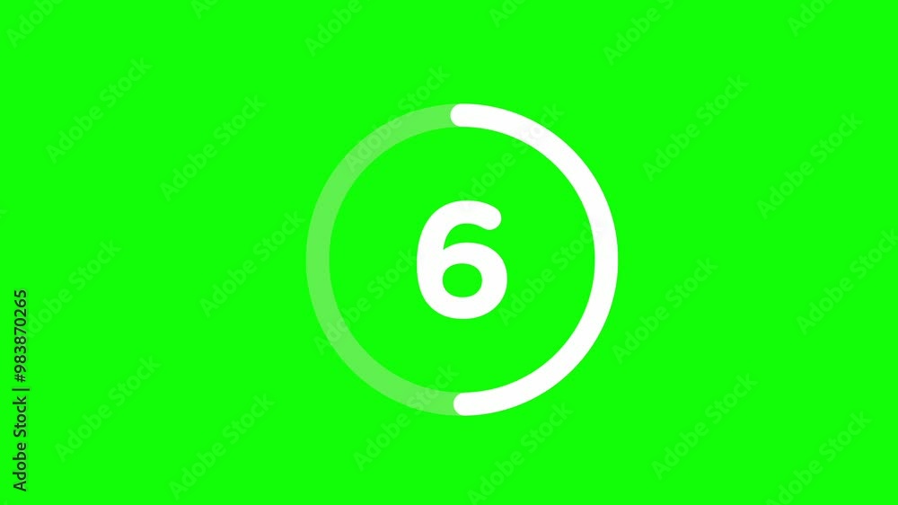 Countdown timer 10 seconds on green screen animation (Chroma key) Countdown timer 10 seconds on green screen animation (Chroma key)