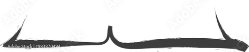 Abstract black brushstroke resembling a minimalist wave or mountain range, symbolizing simplicity and fluidity.
