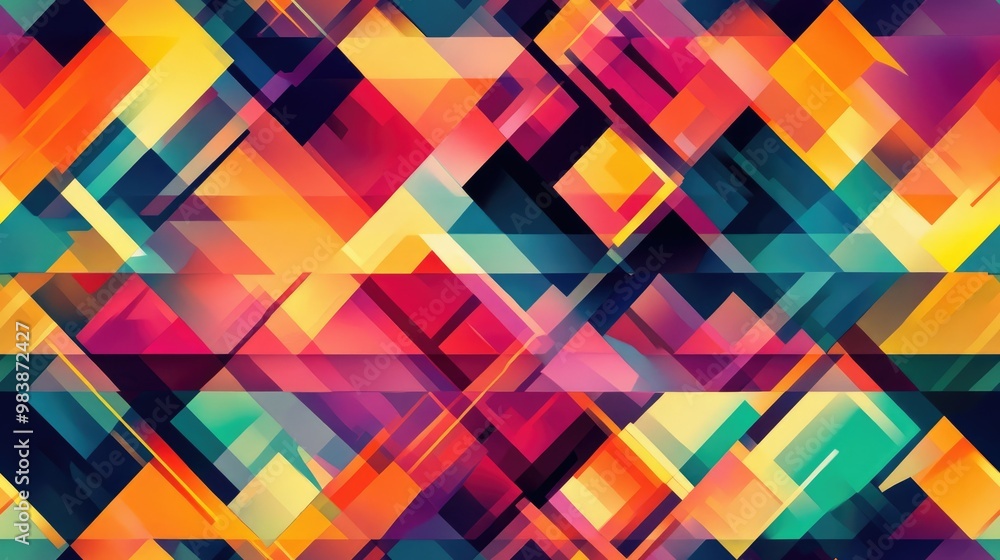 Vibrant abstract background featuring a seamless multicolored geometric pattern Vibrant abstract background featuring a seamless multicolored geometric pattern
