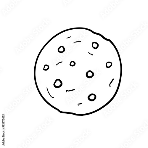 Cookies outline black and white 