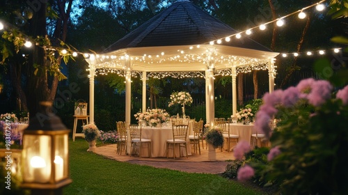 Romantic Evening Wedding Reception