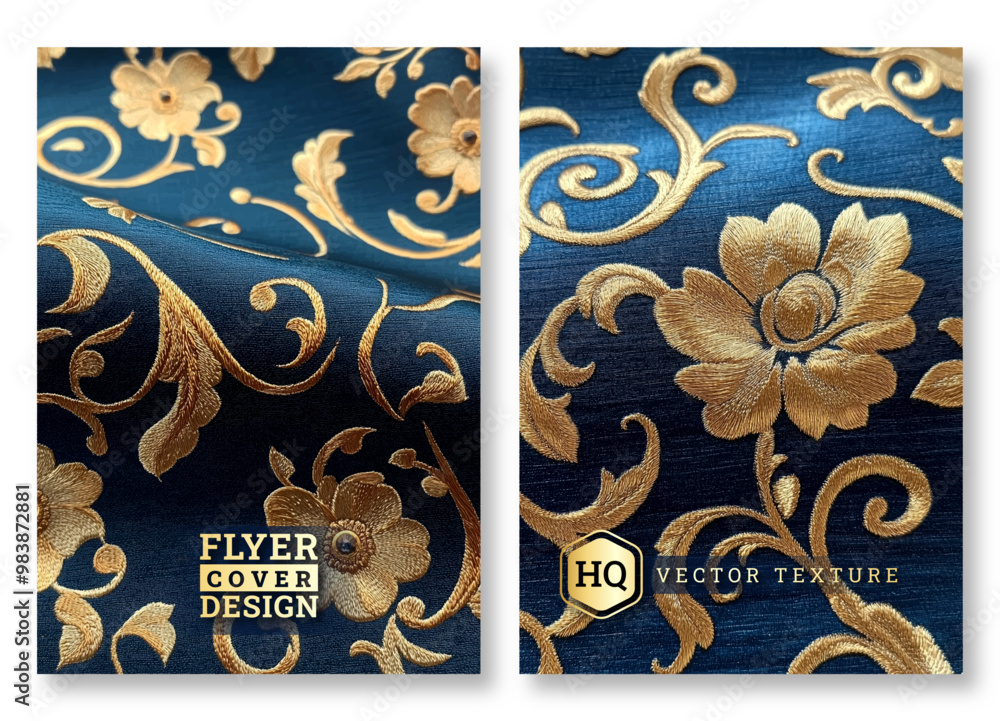 Textile Card Background Abstract floral design textile texture art brochure cover template ...
