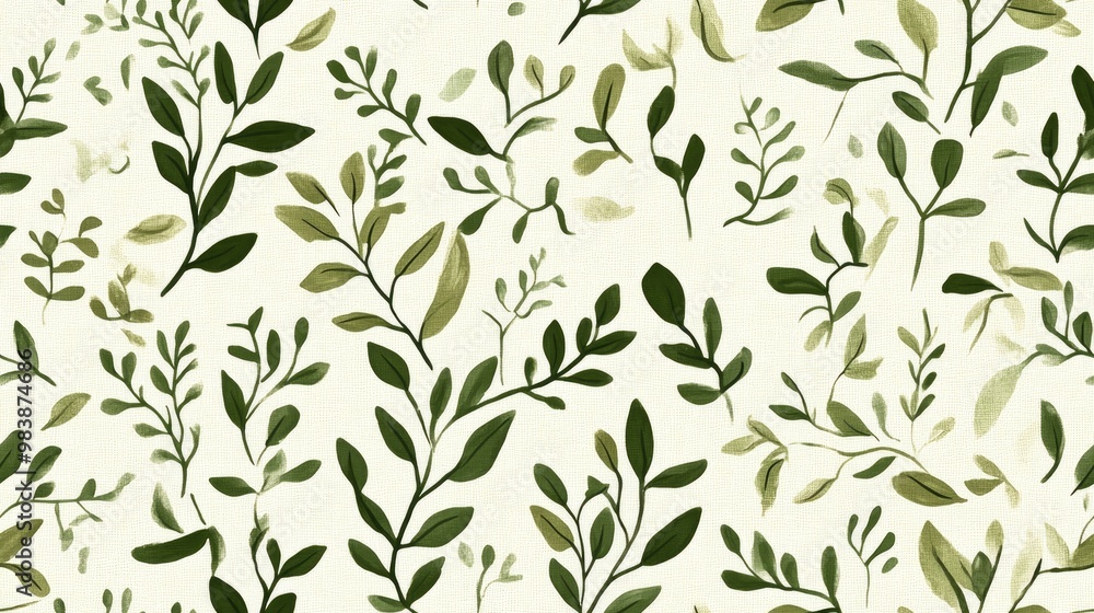 Hand drawn leaf motif linen texture Whimsical garden seamless pattern Modern spring doodle foliage textile for home decor Botanical rustic style green all over print Hand drawn leaf motif linen texture Whimsical garden seamless pattern Modern spring doodle foliage textile for home decor Botanical rustic style green all over print