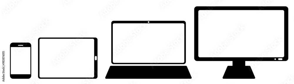 set of devices symbol icon tablet smartphone laptop and monitor smart technology vector set of devices symbol icon tablet smartphone laptop and monitor smart technology vector