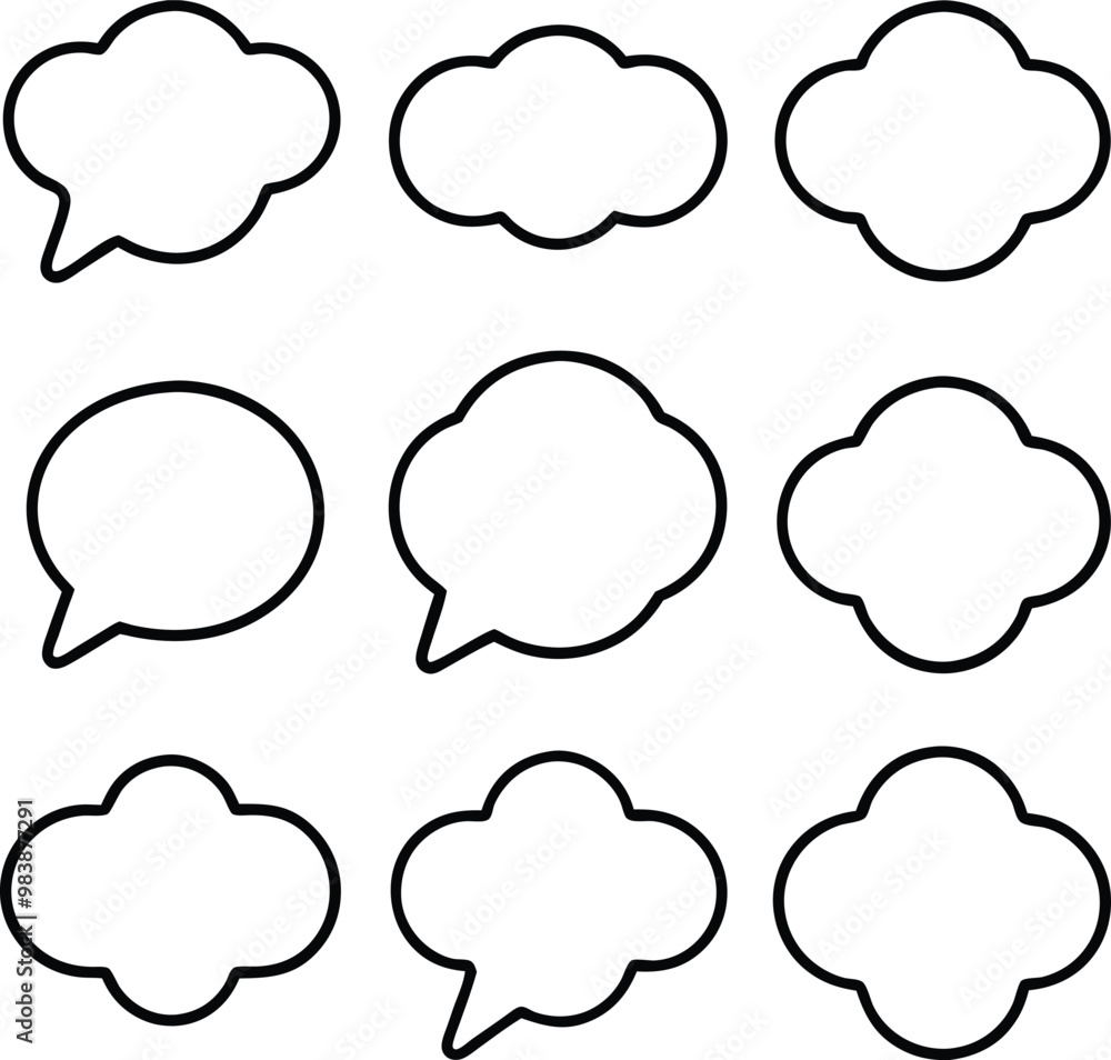 Blank empty speech bubbles vector illustration Blank empty speech bubbles vector illustration