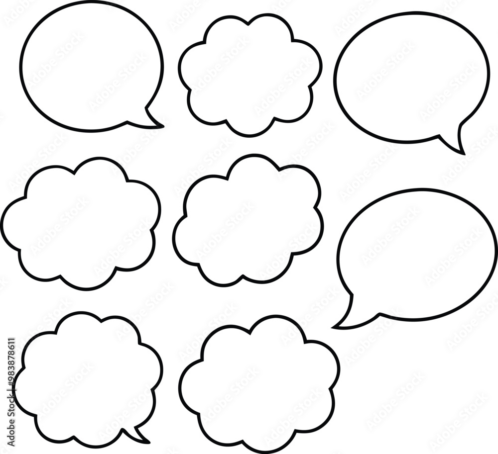 Blank empty speech bubbles vector illustration Blank empty speech bubbles vector illustration