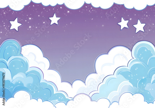 Dreamy Pastel Sky with Stars and Clouds