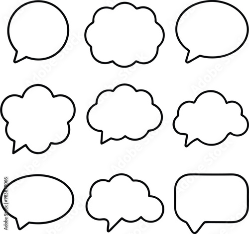 Blank empty speech bubbles vector illustration