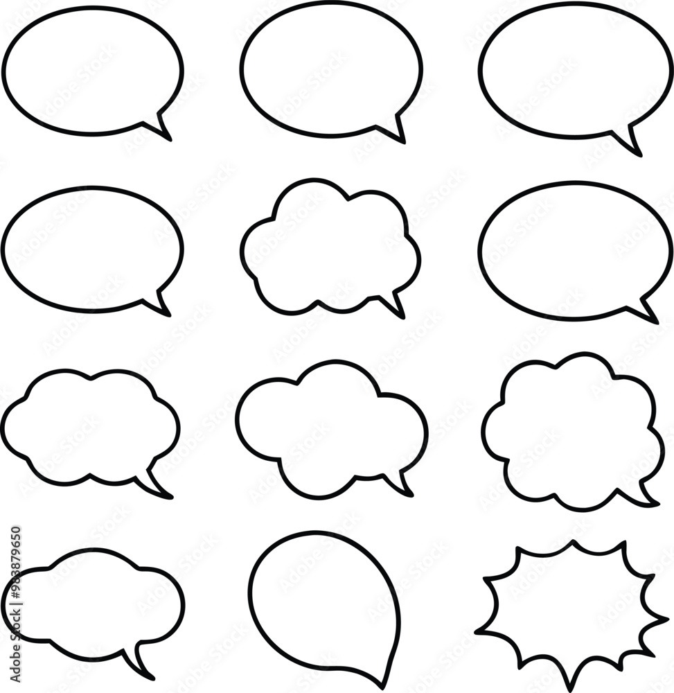 Blank empty speech bubbles vector illustration Blank empty speech bubbles vector illustration