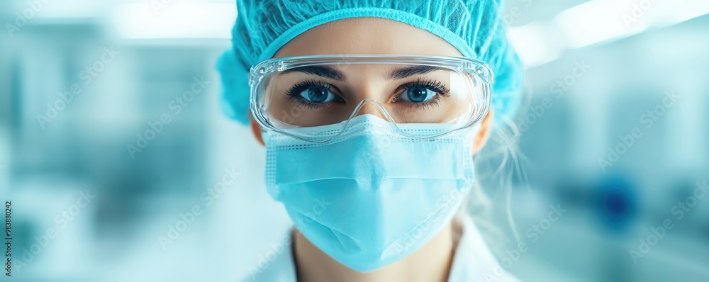 Scientist programming robotic equipment in a sterile lab for genetic engineering projects Scientist programming robotic equipment in a sterile lab for genetic engineering projects