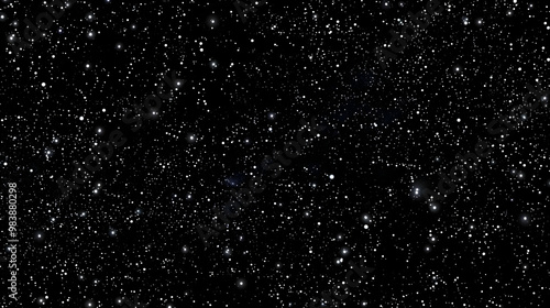 A Digital Illustration of a Dark Night Sky with Scattered White Stars in a Realistic Manner