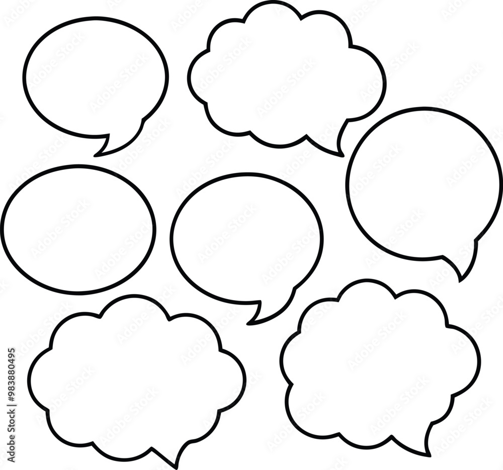 Blank empty speech bubbles vector illustration Blank empty speech bubbles vector illustration