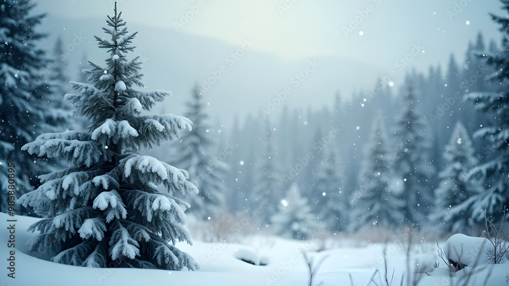 Naklejka premium winter space of snow