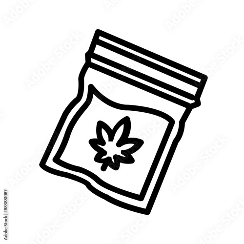 Vector black line icon for Meth