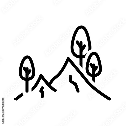 Quadro em tela Vector black line icon for Hill