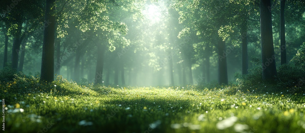 Obraz premium Sunbeams Through The Forest