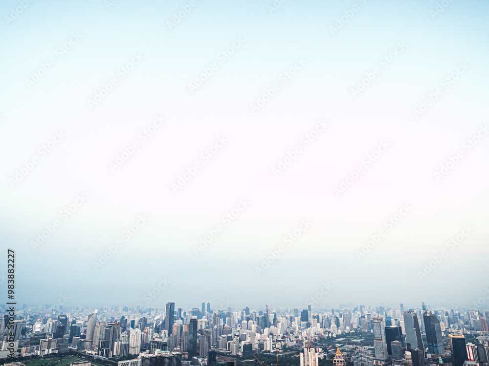 Fototapeta premium City Skyline Under Clear Blue Sky