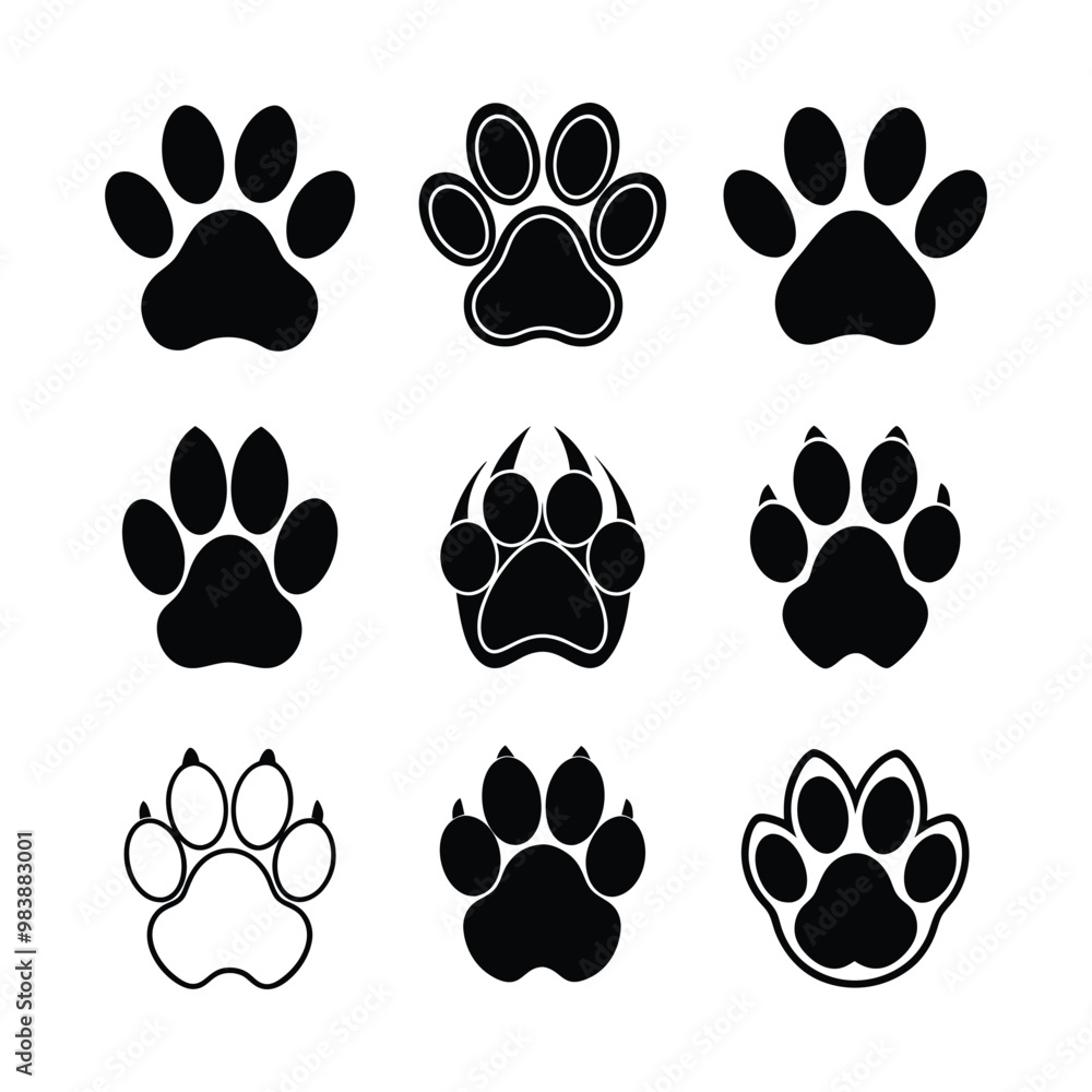 Fototapeta premium Pawsome Prints A Collection of Modern Paw Print Designs