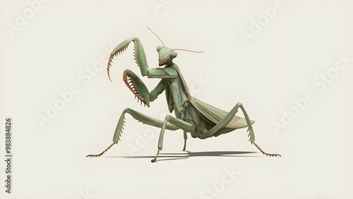 Wallpaper Mural praying mantis on white background Torontodigital.ca