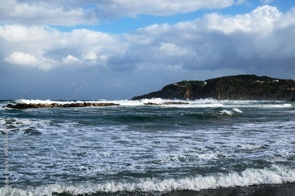 Stormy Mediterranean sea next to Forio, Ischia, Italy. Stormy Mediterranean sea next to Forio, Ischia, Italy.