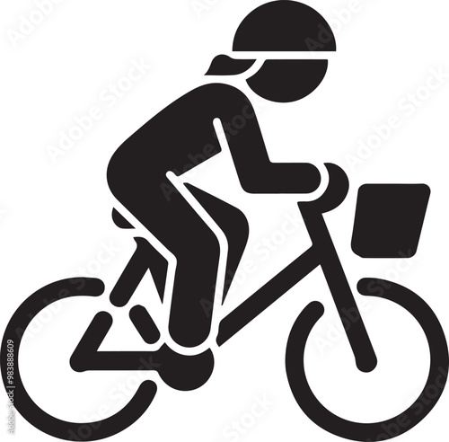 Vector icon illustration of a cyclist