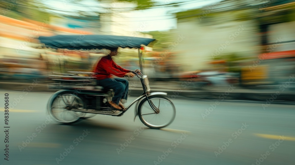 Blurred Motion of a Cyclist in an Urban Setting Blurred Motion of a Cyclist in an Urban Setting