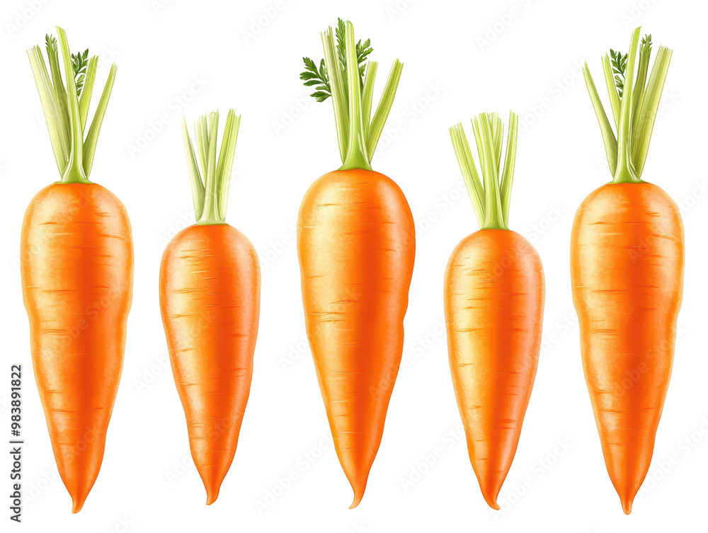 Bunch of carrots with leaves on transparent background. Bunch of carrots with leaves on transparent background.