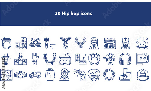 30 Minimalist Hip Hop Icons Collection