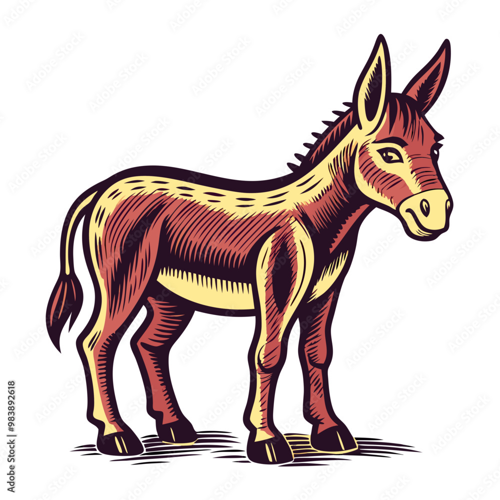 Graphical hand-drawn retro donkey vector illustration
Graphical hand-drawn retro donkey vector illustration