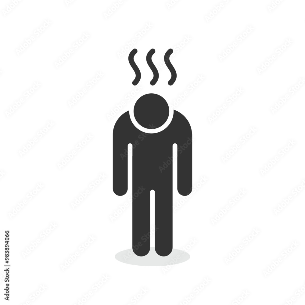 Exhausted or no energy icon isolated vector illustration. Exhausted or no energy icon isolated vector illustration.