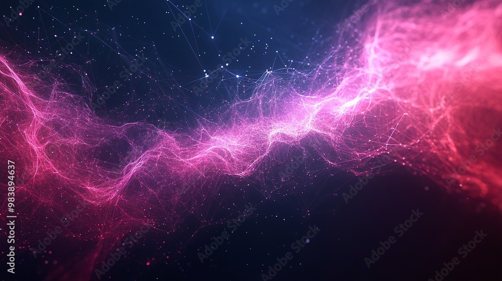 A mesmerizing display of pink and blue light waves, evoking energy and motion in a cosmic backdrop, perfect for digital design. A mesmerizing display of pink and blue light waves, evoking energy and motion in a cosmic backdrop, perfect for digital design.