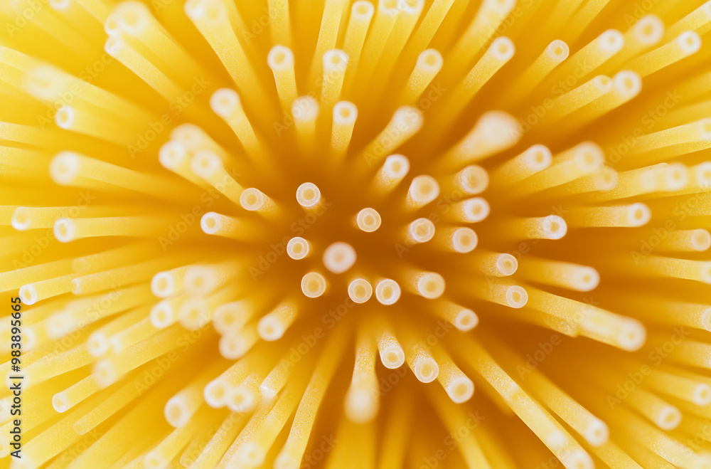 Close-up of spaghetti is arranged in an octagonal pattern Close-up of spaghetti is arranged in an octagonal pattern