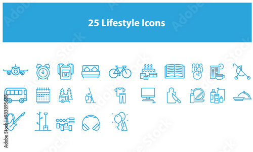 Collection of 25 Minimalist Lifestyle Icons