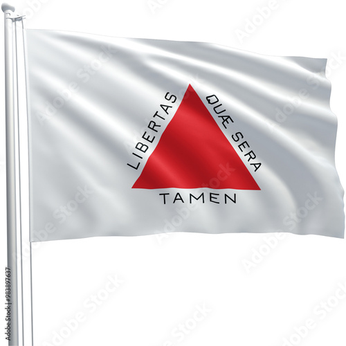 State of Minas Gerais flag (Brazil) - Bandeira do Estado do Minas Gerais - (Brasil) em 3D - PNG fundo transparente